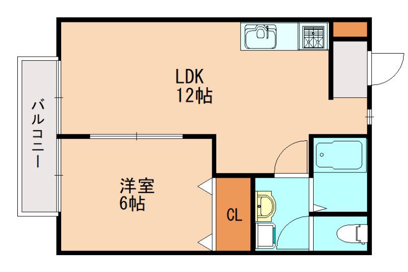 サンシャインハイツA(1LDK/2階)の間取り写真