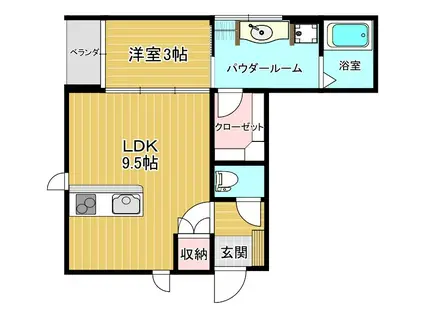 MOEM(1LDK/1階)の間取り写真
