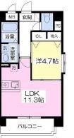 フォレストトップ大津(1LDK/5階)の間取り写真