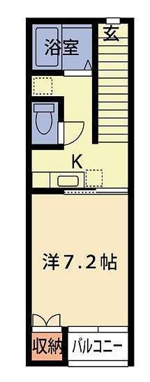 キャロットII(1K/2階)の間取り写真
