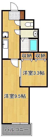 堺町センタービル(1LDK/13階)の間取り写真