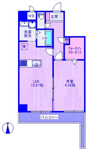 グリシーナ東戸塚(1LDK/4階)の間取り写真
