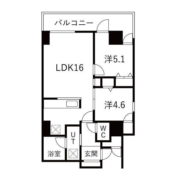 シティコート目黒(2LDK/3階)の間取り写真