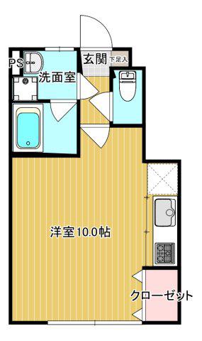 シャインアーチE(ワンルーム/1階)の間取り写真
