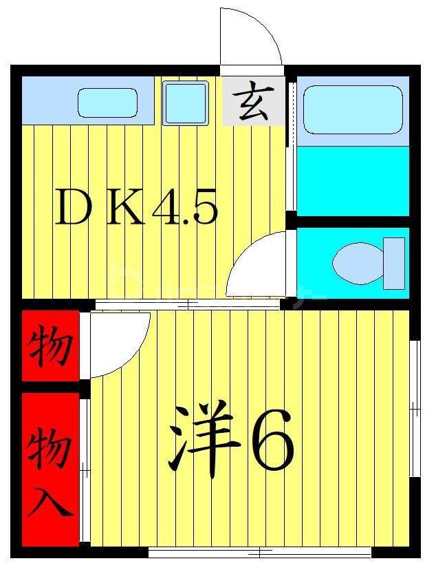 KODAハイム京成小岩(1DK/2階)の間取り写真