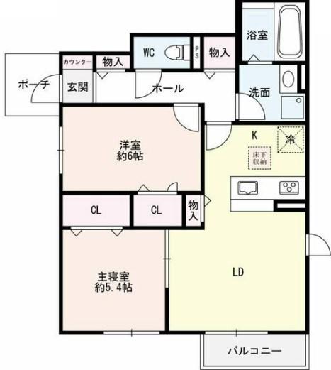 MAISON DE HIRO(2LDK/1階)の間取り写真
