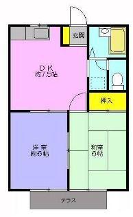ファミールコート(2DK/1階)の間取り写真