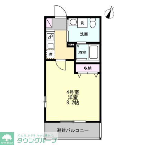 THE SUITE 横浜六浦(1K/1階)の間取り写真