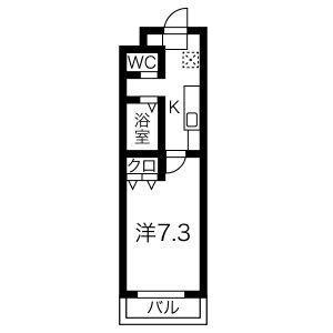 A・CITY東岸(1K/4階)の間取り写真