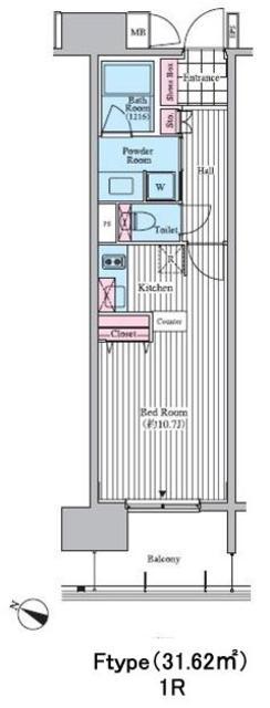 クロスレジデンス東十条(ワンルーム/7階)の間取り写真