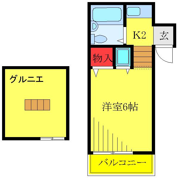 フォーラムイレブン(1K/2階)の間取り写真