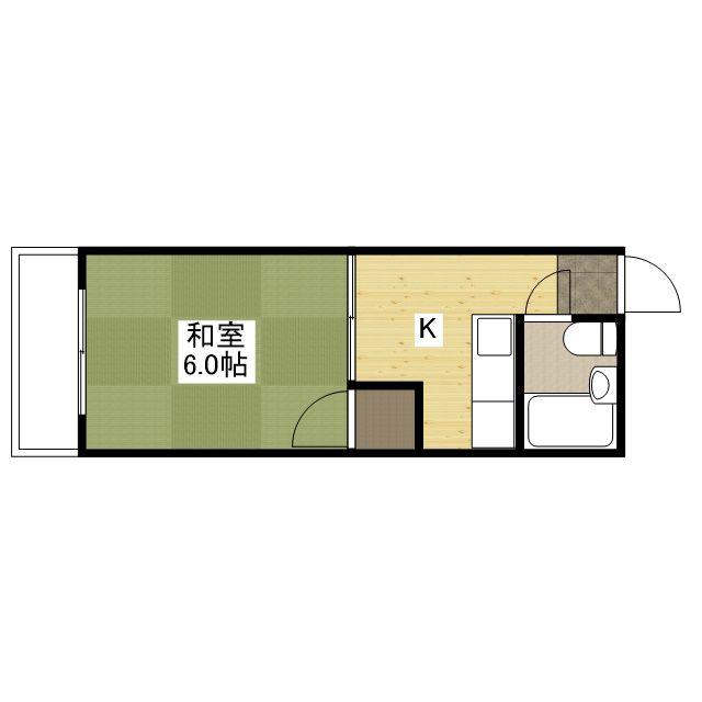 マンションMIWA(1K/1階)の間取り写真