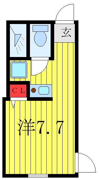 ヴァンヴェール王子神谷(ワンルーム/1階)の間取り写真