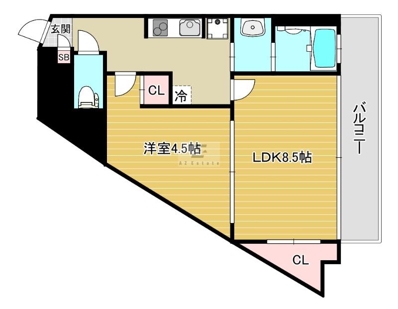 BLDK THEATER(1LDK/4階)の間取り写真