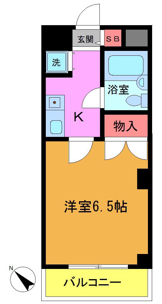 サクシード行徳(1K/4階)の間取り写真