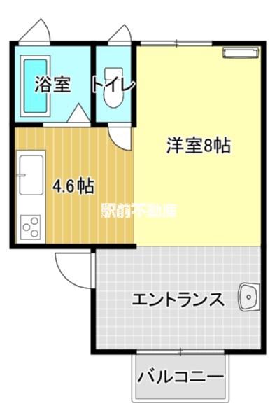 ドリームハイツヨコオ(ワンルーム/1階)の間取り写真