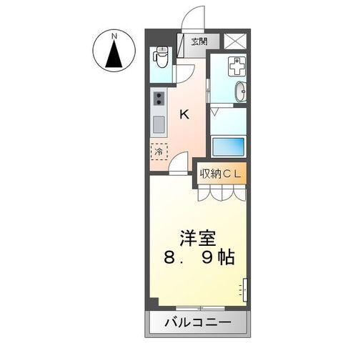 ヴィレッジコート(1K/1階)の間取り写真