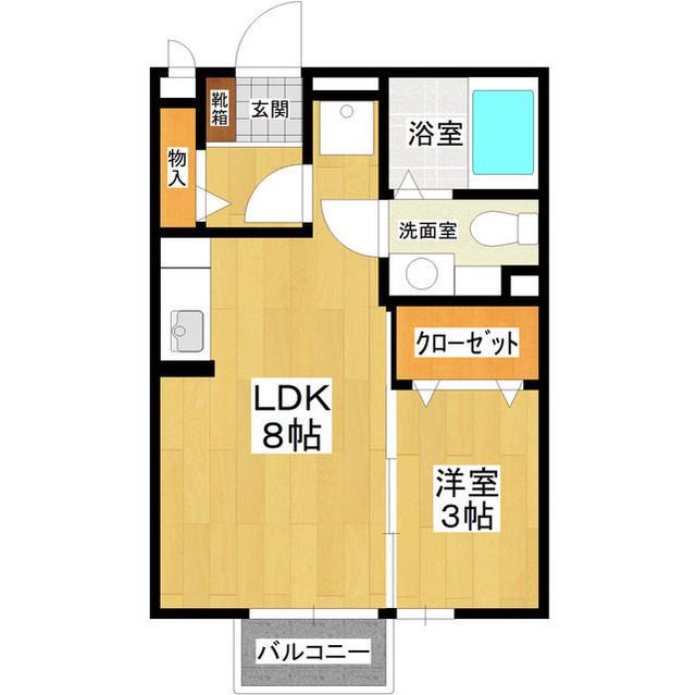 ダイユーパレスII(1LDK/1階)の間取り写真
