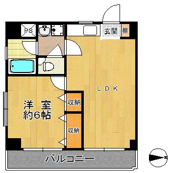 高橋マンション(1LDK/7階)の間取り写真