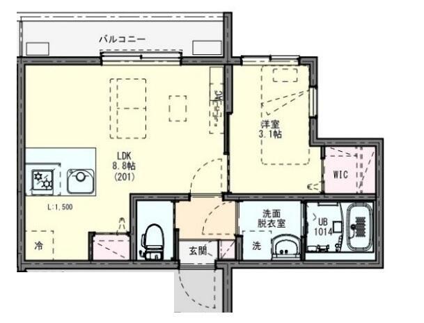 KLEIS一之江II(1LDK/2階)の間取り写真