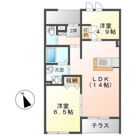 LA FONTE B(2LDK/1階)の間取り写真