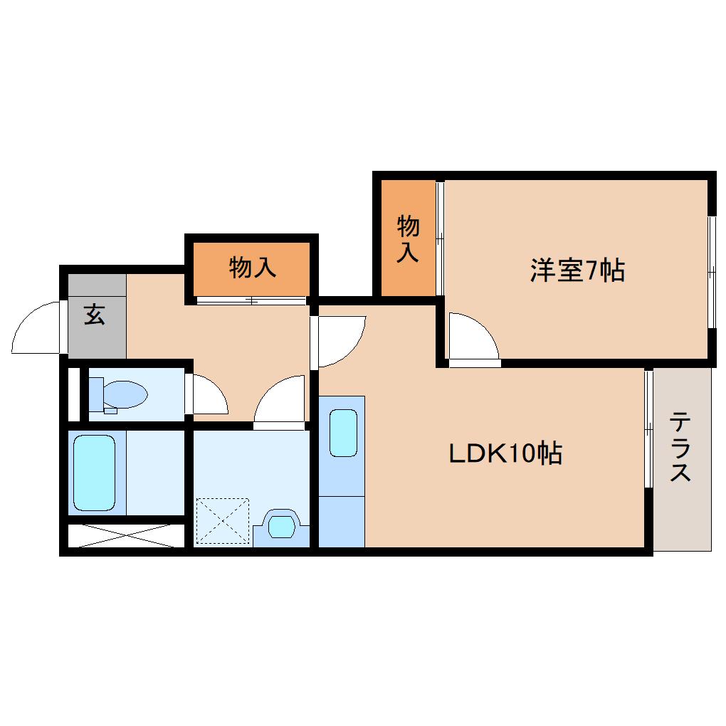 グリーンホープ(1LDK/1階)の間取り写真