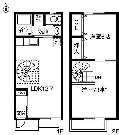 みなみ風(2LDK/1階)の間取り写真