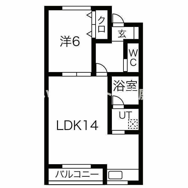 スコットハウス(1LDK/1階)の間取り写真