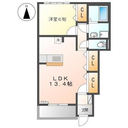 SUNNY COURT(1LDK/1階)の間取り写真