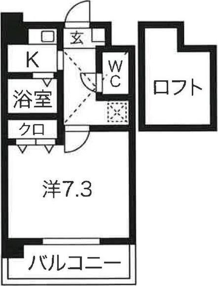 クレアールK・I(1K/3階)の間取り写真