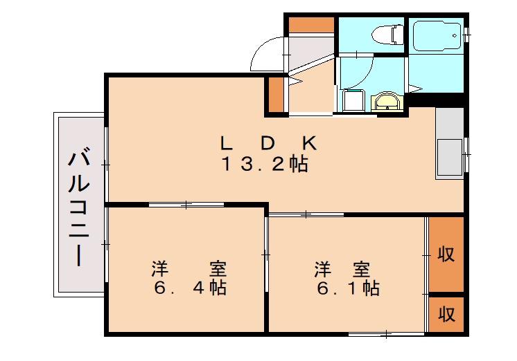 DIAS ASANO A棟(2LDK/2階)の間取り写真