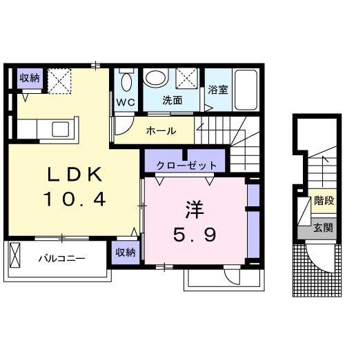 KOTOBUKI(1LDK/2階)の間取り写真