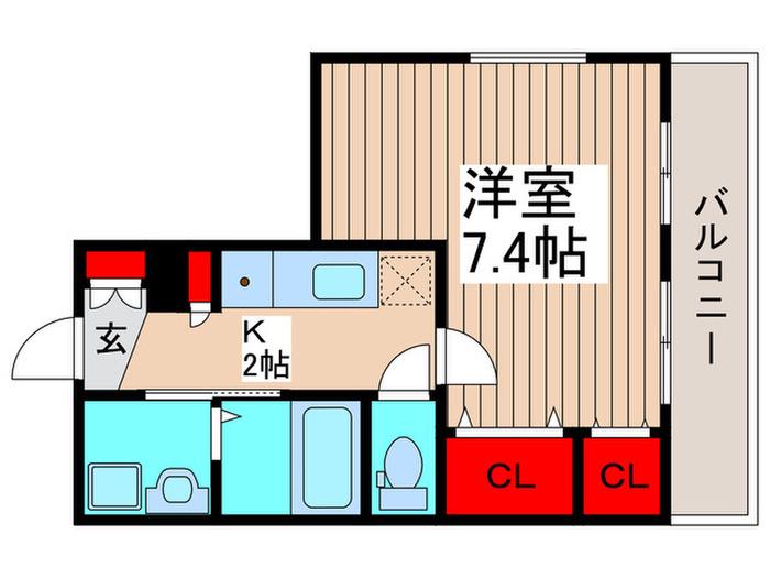R-SEVEN(1K/2階)の間取り写真