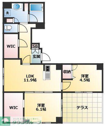 ディアコート西新井(2LDK/1階)の間取り写真