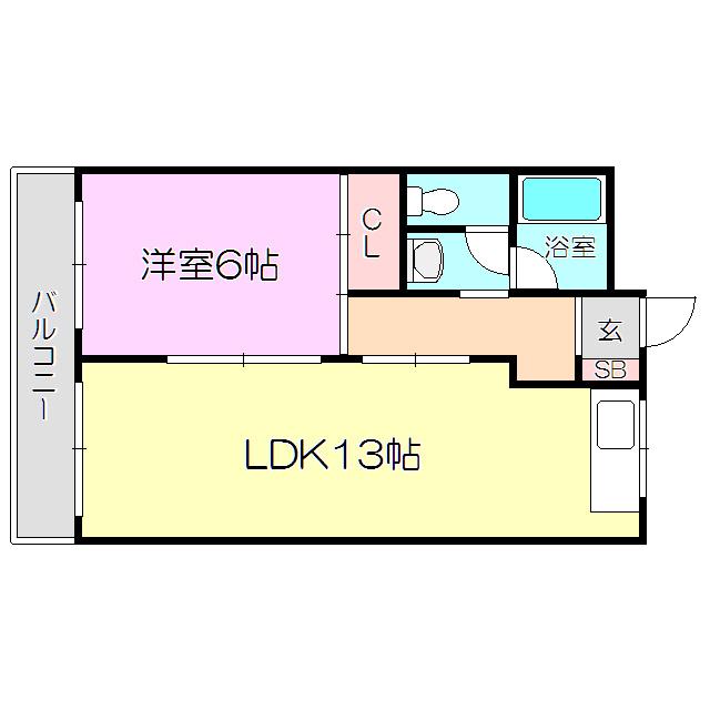ミスターK上新庄(1LDK/2階)の間取り写真