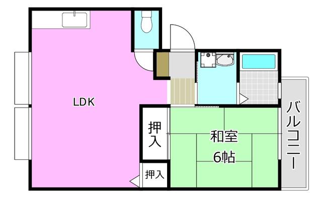 サンハイツ千原II(1LDK/1階)の間取り写真