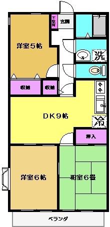 リレーションIII(3DK/2階)の間取り写真