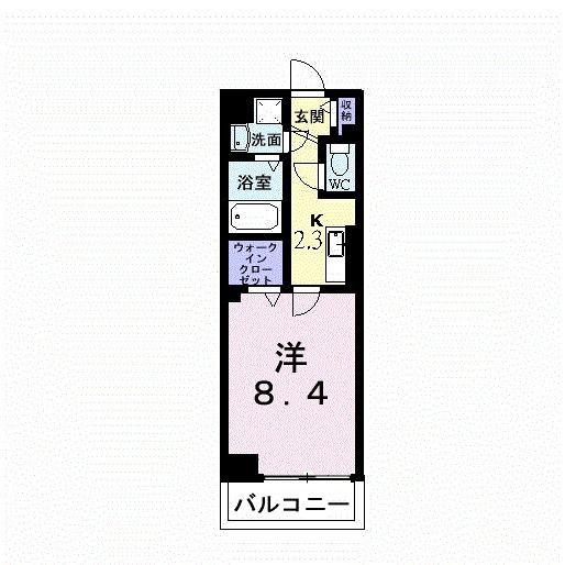 POLAR STONE(1K/2階)の間取り写真