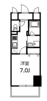 グランリド-(1K/5階)の間取り写真