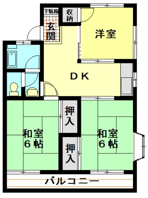 三芳セントラルマンション(3DK/3階)の間取り写真
