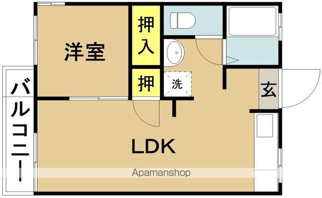 メゾン河口(1LDK/1階)の間取り写真