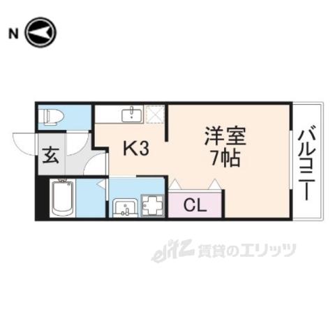 第6サンコーポ森脇(ワンルーム/3階)の間取り写真