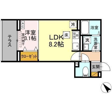 D-SOLACE幕張本郷2丁目(1LDK/1階)の間取り写真