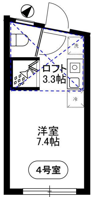 IL ROSSO 町屋(ワンルーム/1階)の間取り写真
