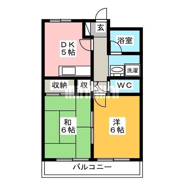 第2レクコーポ舞浜E48番館(2DK/3階)の間取り写真