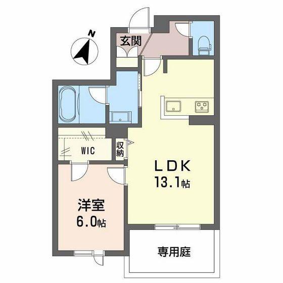 ピアヌーラ翠(1LDK/1階)の間取り写真