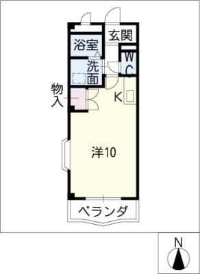 ドマーニY・O(ワンルーム/2階)の間取り写真