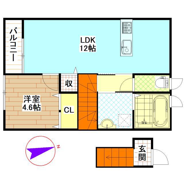 メゾン・ド・シュシュ(1LDK/1階)の間取り写真