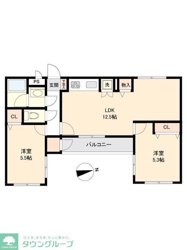ピラミデ川口(2LDK/5階)の間取り写真