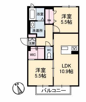シャーメゾンTOKIWA(1LDK/1階)の間取り写真